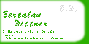 bertalan wittner business card